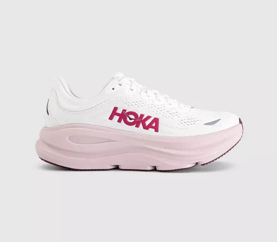 HOKA Bondi 9 Trainers White Pink Opal F