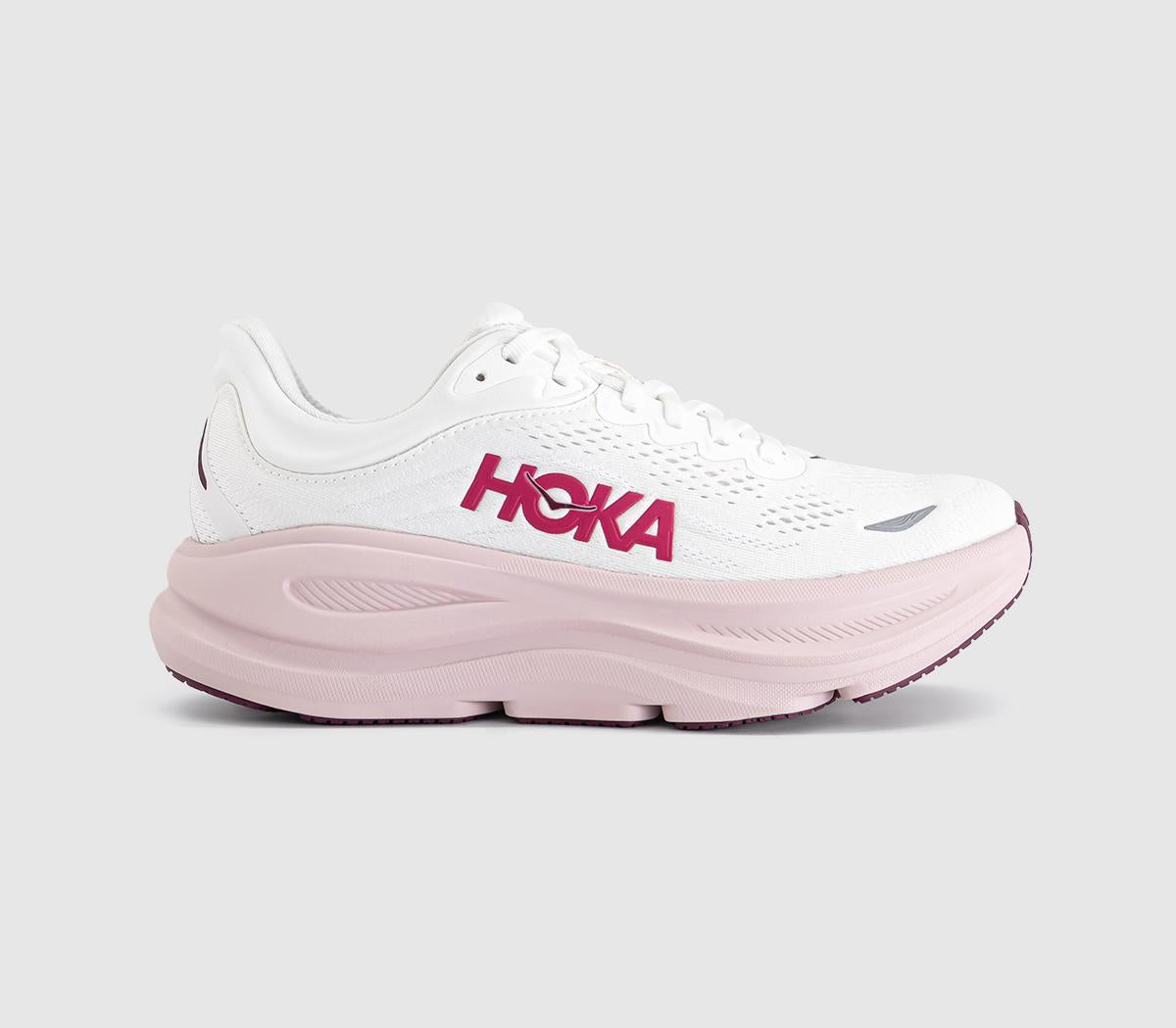 HOKA Bondi 9 White Pink Opal F UK Size 7
