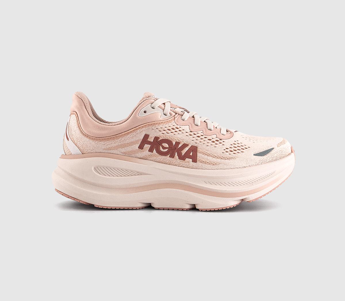 HOKA Bondi 9 Trainers Rose Latte Rose Cream F