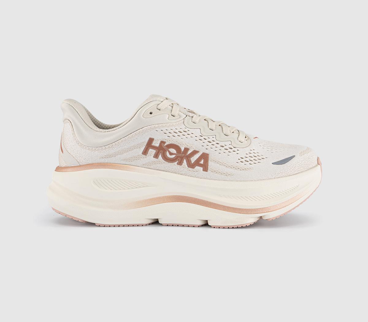HOKA Bondi 9 Trainers Oat Milk Rose Gold F