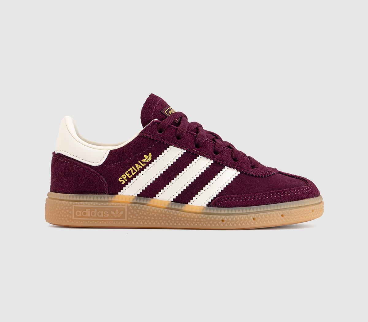 Kids adidas Handball Spezial Youth Trainers Maroon Cream White Gold