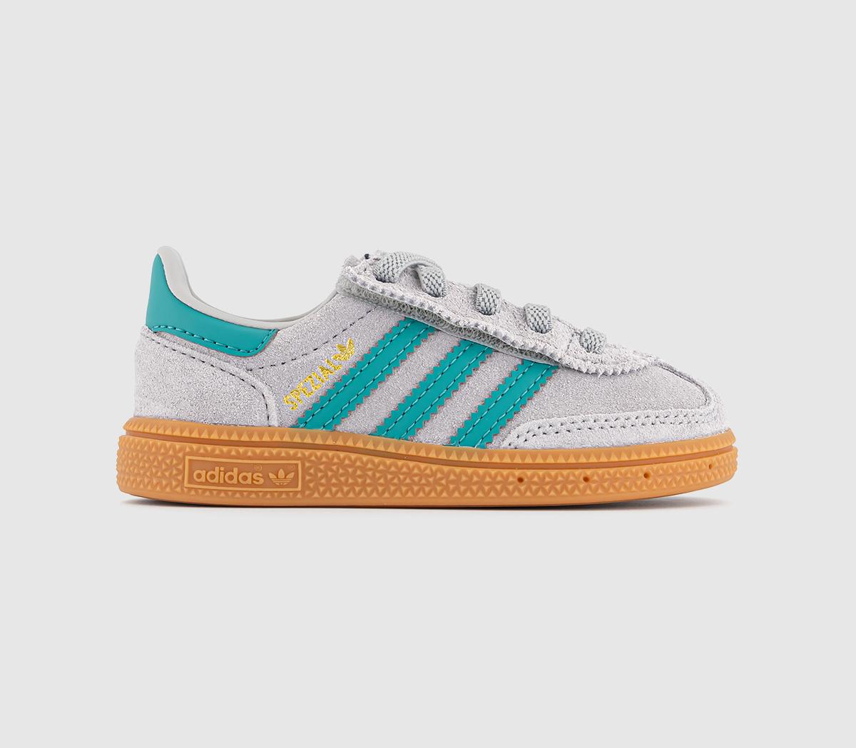 Kids adidas Handball Spezial Infant Trainers Grey Pure Teal Gum
