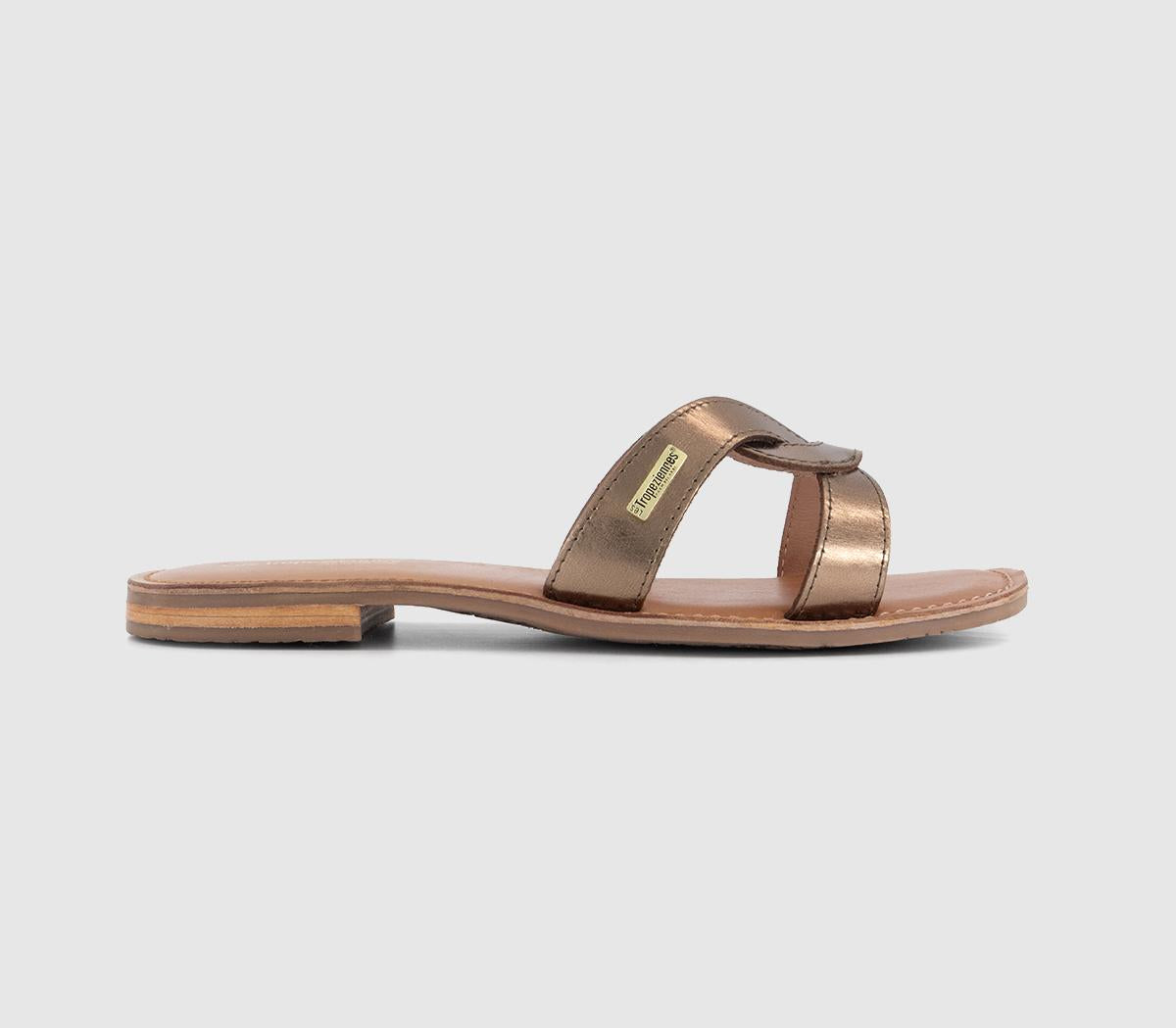 Womens Les Tropeziennes Hanita Slides Bronze Metallic