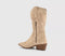 Womens OFFICE Kactus Cowboy Western Boots Beige Suede