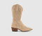 Womens OFFICE Kactus Cowboy Western Boots Beige Suede