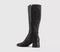 Womens OFFICE Kapri Heeled Knee High Riding Boots Black Leather
