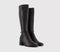 Womens OFFICE Kapri Heeled Knee High Riding Boots Black Leather