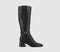 Womens OFFICE Kapri Heeled Knee High Riding Boots Black Leather - OFFCUTS SHOES by OFFICE