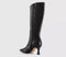 Womens OFFICE Kylie Flare Heel Knee High Boots Black - OFFCUTS SHOES by OFFICE