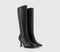 Womens OFFICE Kylie Flare Heel Knee High Boots Black - OFFCUTS SHOES by OFFICE