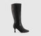 Womens OFFICE Kylie Flare Heel Knee High Boots Black - OFFCUTS SHOES by OFFICE