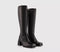 Womens OFFICE Kameron Square Toe Knee Boots Black Leather