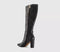 Womens OFFICE Kannon Buckle Detail Heeled Knee Boots Black Pu