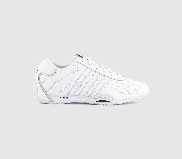  adidas Adiracer Lo Trainers White Black Silver Metallic Uk Size 6