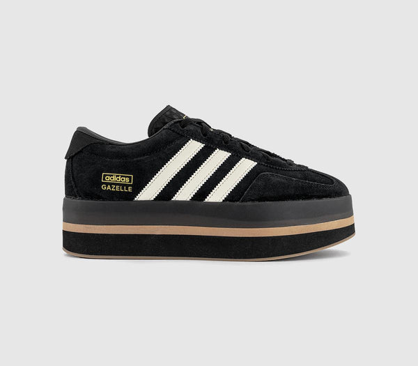 adidas Gazelle Stack Trainers Core Black Cream White Gum