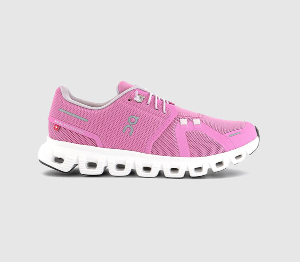 Odd Sizes -  ON Cloud 6 Trainers Raspberry White F - UK Sizes Right 5/Left 4