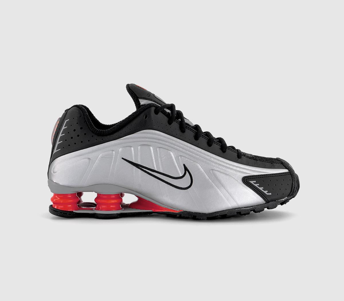 Nike Shox R4 Black Metallic Silver Max Orange