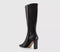 Womens OFFICE Katya Slim Heel Knee High Boots Black Leather