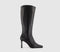 Womens OFFICE Katya Slim Heel Knee High Boots Black Leather
