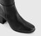 Womens OFFICE Krista Block Heel Knee High Boots Black Leather - OFFCUTS SHOES by OFFICE