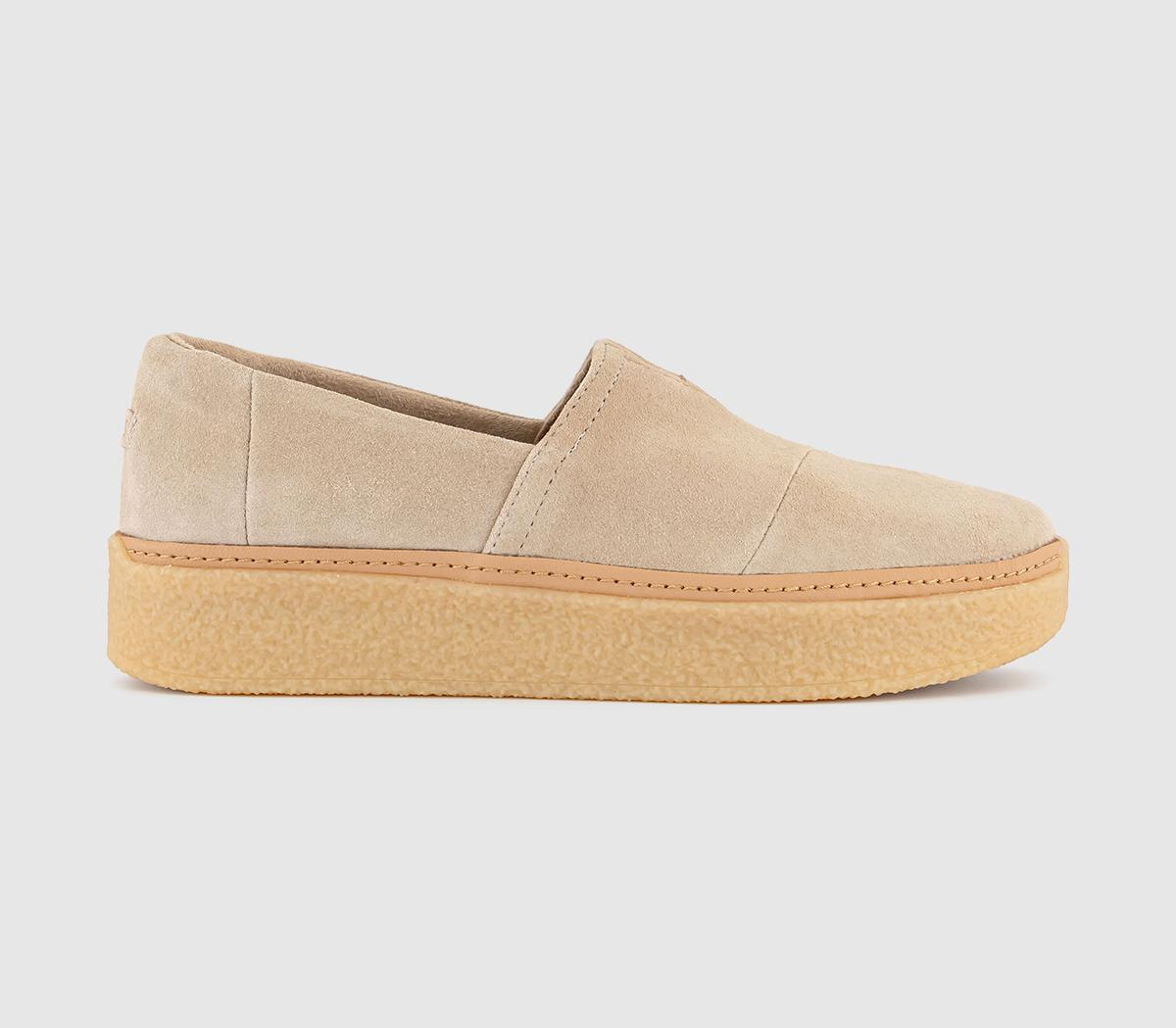 Womens Toms Adelaide Shoes Oatmeal Suede