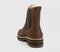 Womens TOMS Bennet Chelsea Faux Fur Lined Boot Oak Brown