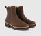 Womens TOMS Bennet Chelsea Faux Fur Lined Boot Oak Brown