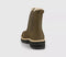 Womens TOMS Bennet Chelsea Faux Fur Lined Boots Olive