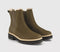 Womens TOMS Bennet Chelsea Faux Fur Lined Boots Olive