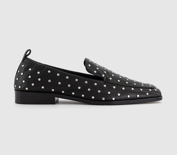 Womens Dolce Vita Beny Stud Loafers Black Leather