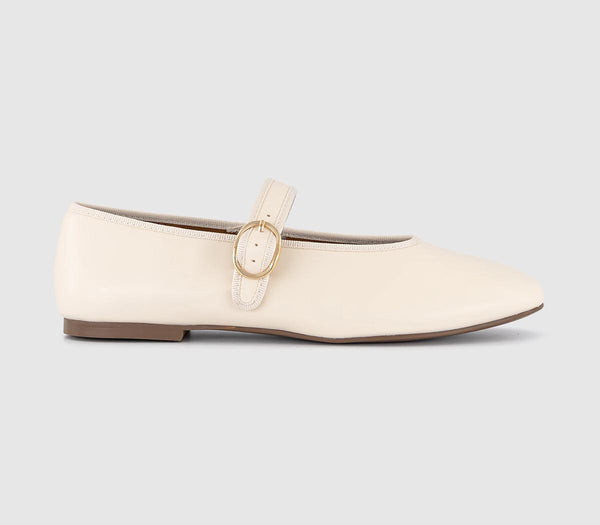 Womens OFFICE Fierce High Vamp Mary Jane Ballet Pumps Off White