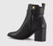 Womens OFFICE Abbey Buckle Detail Heeled Ankle Boots Black Leather