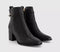 Womens OFFICE Abbey Buckle Detail Heeled Ankle Boots Black Leather