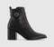 Womens OFFICE Abbey Buckle Detail Heeled Ankle Boots Black Leather - OFFCUTS SHOES by OFFICE