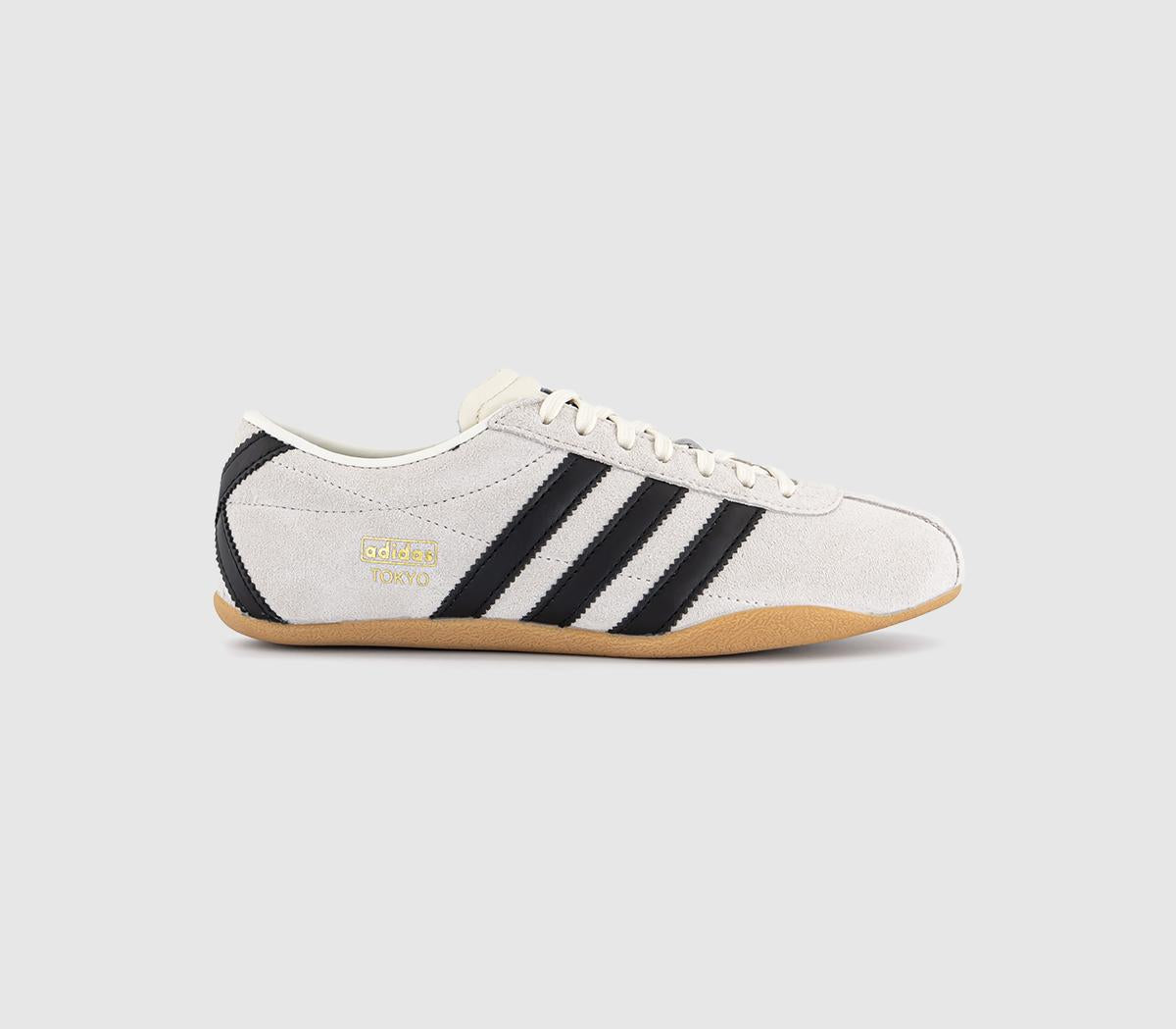 Odd Sizes -  adidas Tokyo Trainers Off White Core Black Gold Metallic - UK Sizes Right 6/Left 5