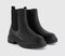 Womens OFFICE Arielle Ribbed Chelsea Boots Black Leather - OFFCUTS SHOES by OFFICE