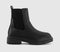 Womens OFFICE Arielle Ribbed Chelsea Boots Black Leather - OFFCUTS SHOES by OFFICE