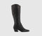 Womens OFFICE Kelso Knee High Western Boots Black Leather