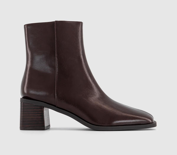 Womens OFFICE Antonia Block Heel Ankle Boot Brown