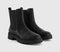 Womens OFFICE Agile Chunky Chelsea Boots Black Pu - OFFCUTS SHOES by OFFICE