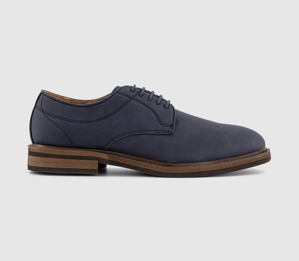 Mens OFFICE Charley Casual Lace Up Derby Shoes Navy
