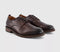 Mens OFFICE Murray Plain Toe Stitch Detail Derby Shoes Brown