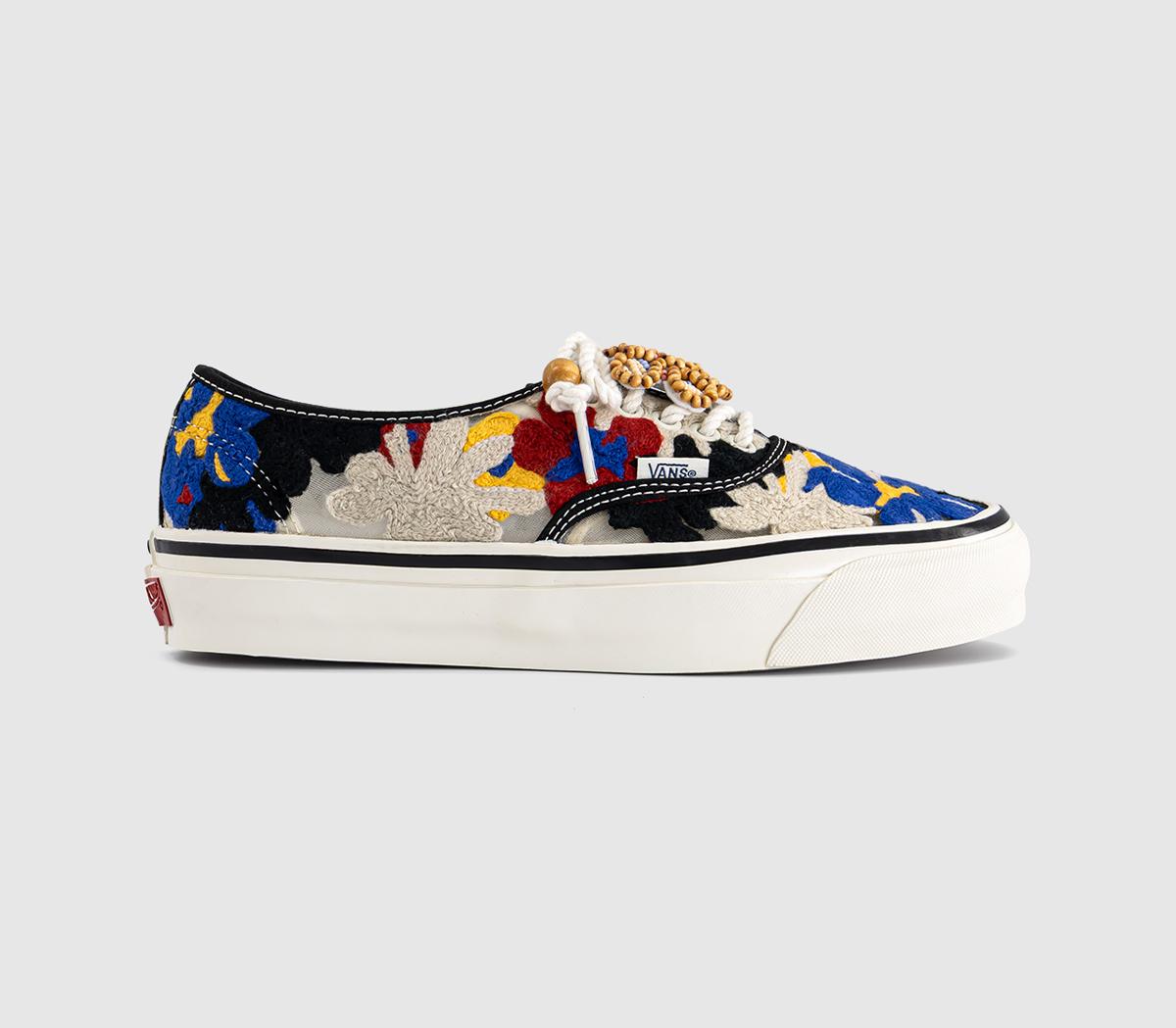 Vans Authentic 44 Trainers Knit Flower Black White Red