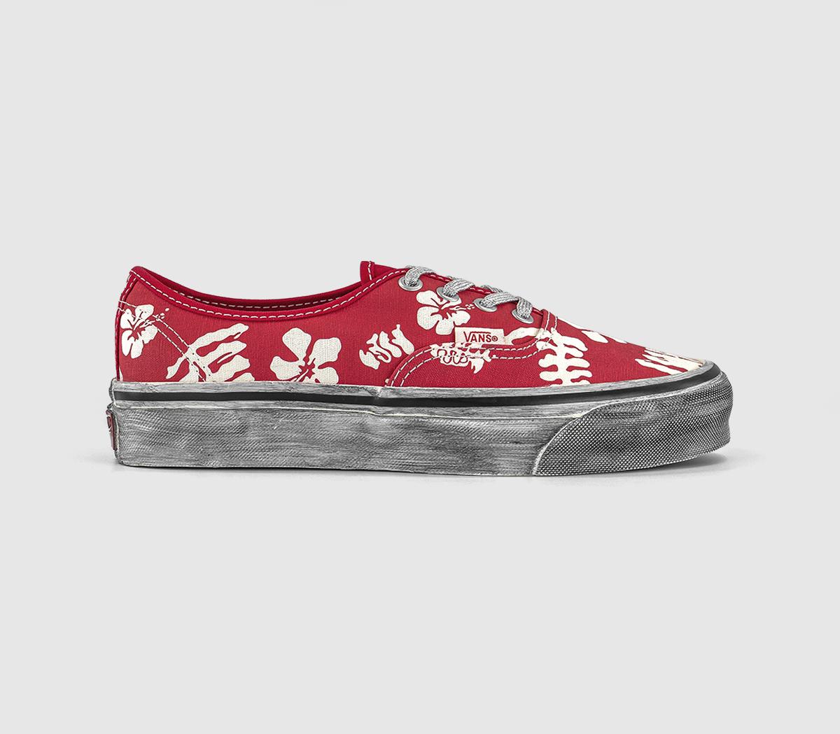 Vans Authentic 44 Trainers Red White Flower