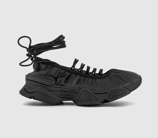 Womens Steve Madden Spin Off Ballet Pumps Triple Black