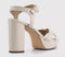 Womens OFFICE Honor Cross Over Platform Block Heel Sandals Cream