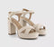 Womens OFFICE Honor Cross Over Platform Block Heel Sandals Cream