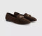 Womens OFFICE Felix Trim Loafers Brown Suede