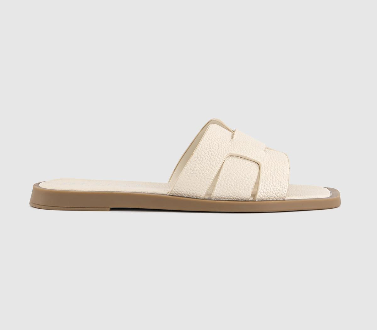 Womens OFFICE Selena Interwoven Slide Sandals White