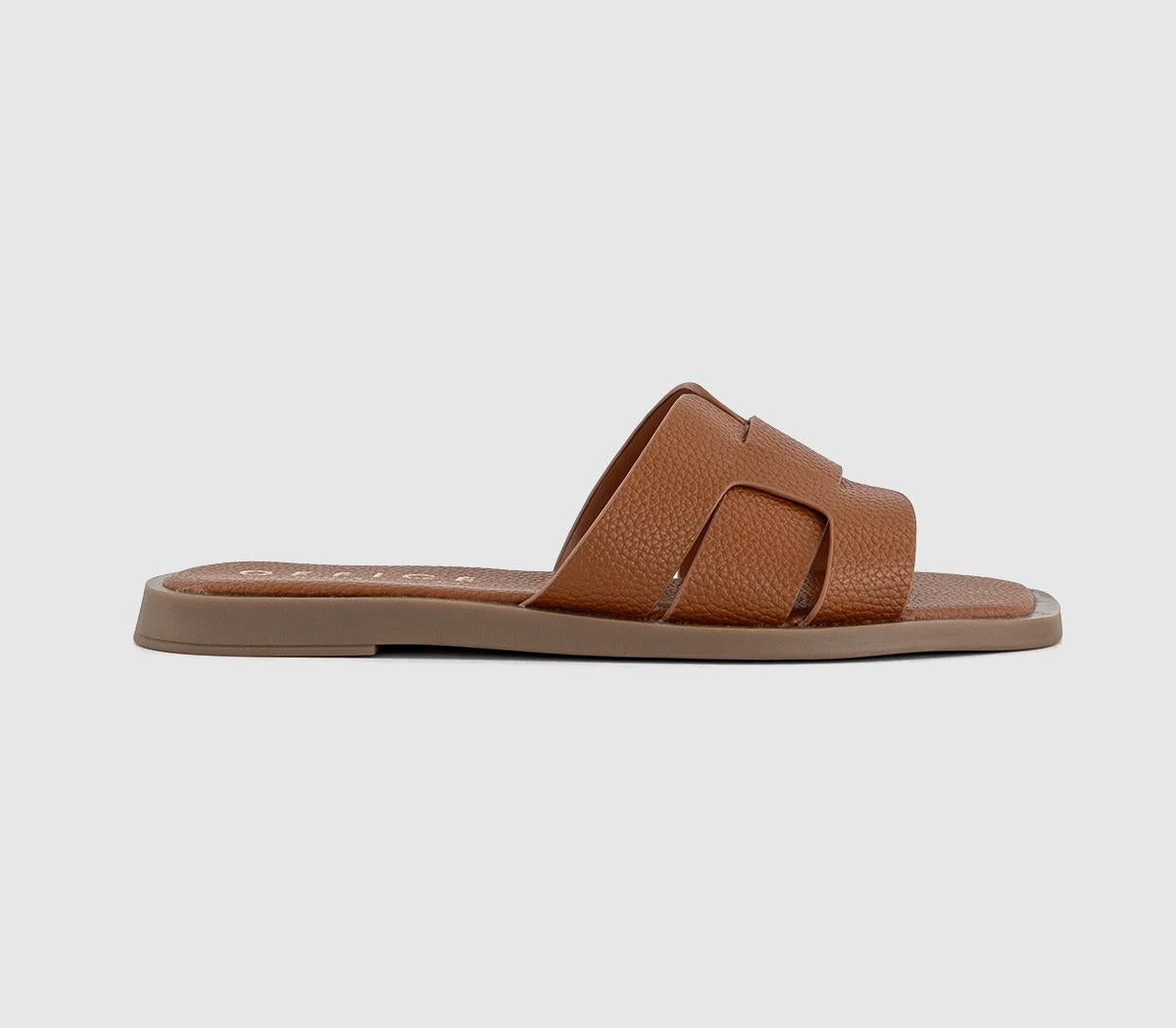Womens OFFICE Selena Interwoven Slide Sandals Tan